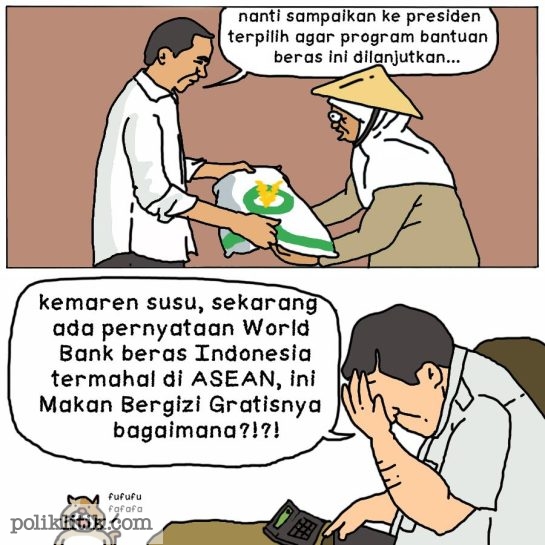 beras di Indonesia semakin mahal, bagaimana nasib program makan siang gratis yang dijanjikan Prabowo-Gibran